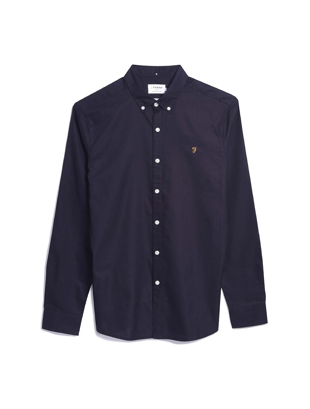 Farah Brewer Slim Fit Organic Cotton Oxford Shirt in Navy