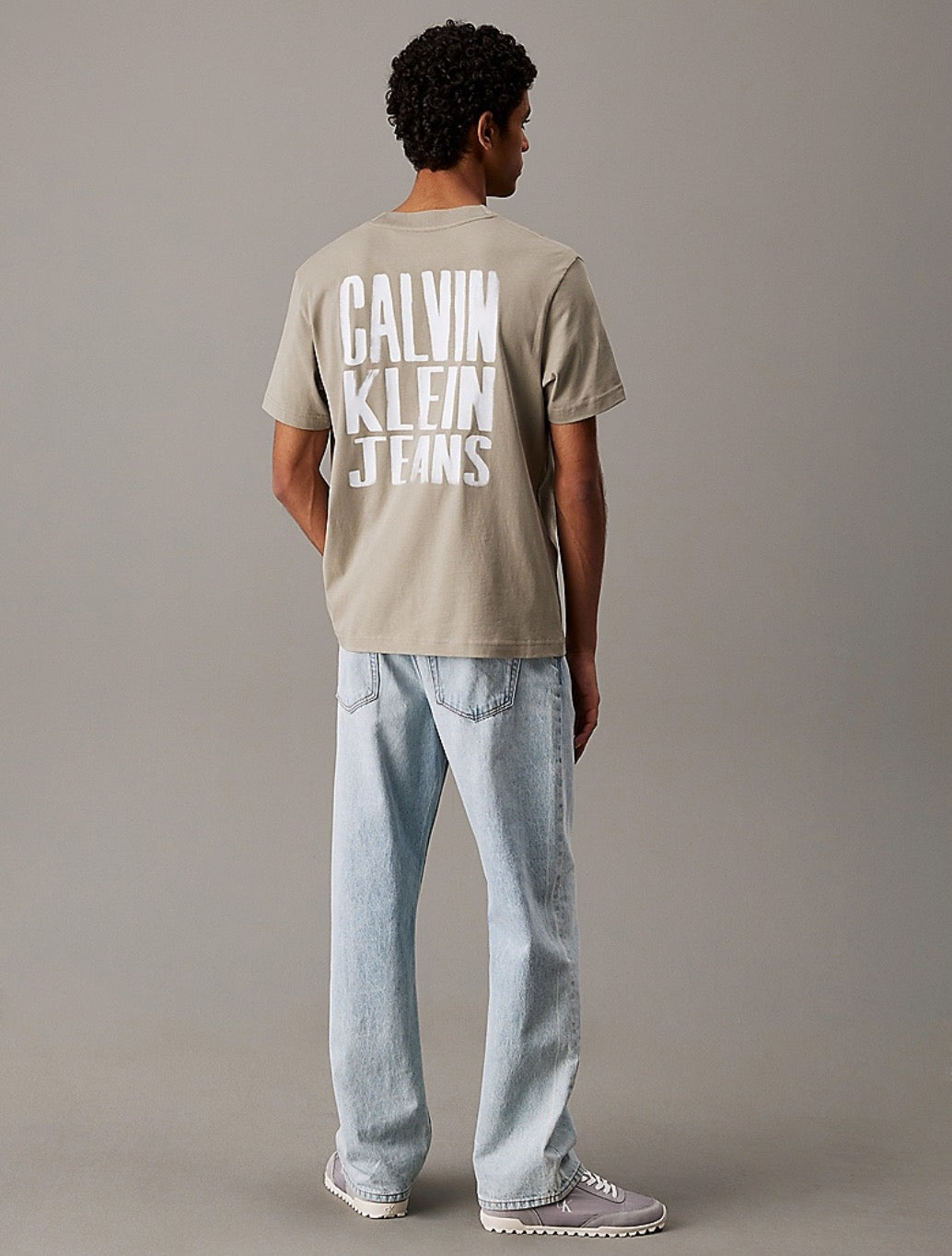 Calvin Klein - Painted Back Print T-Shirt - Sand