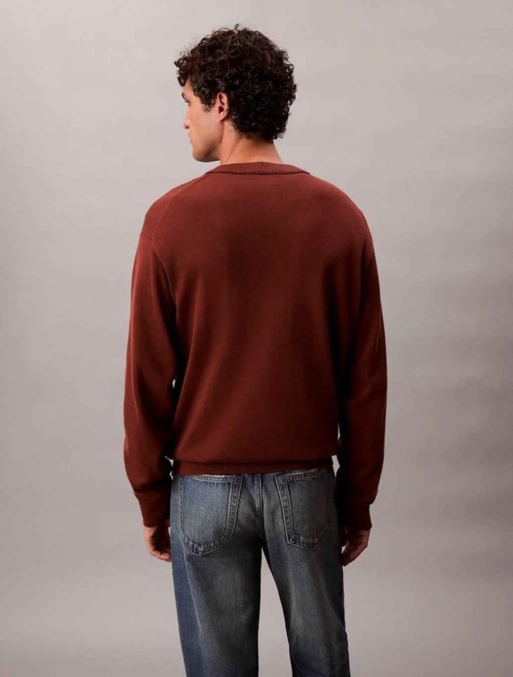 Calvin Klein - Relaxed Cotton Monogram Jumper - Mahogany