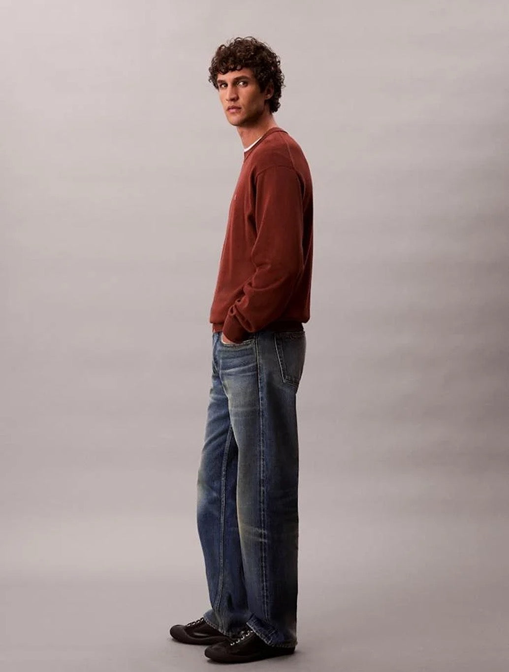Calvin Klein - Relaxed Cotton Monogram Jumper - Mahogany