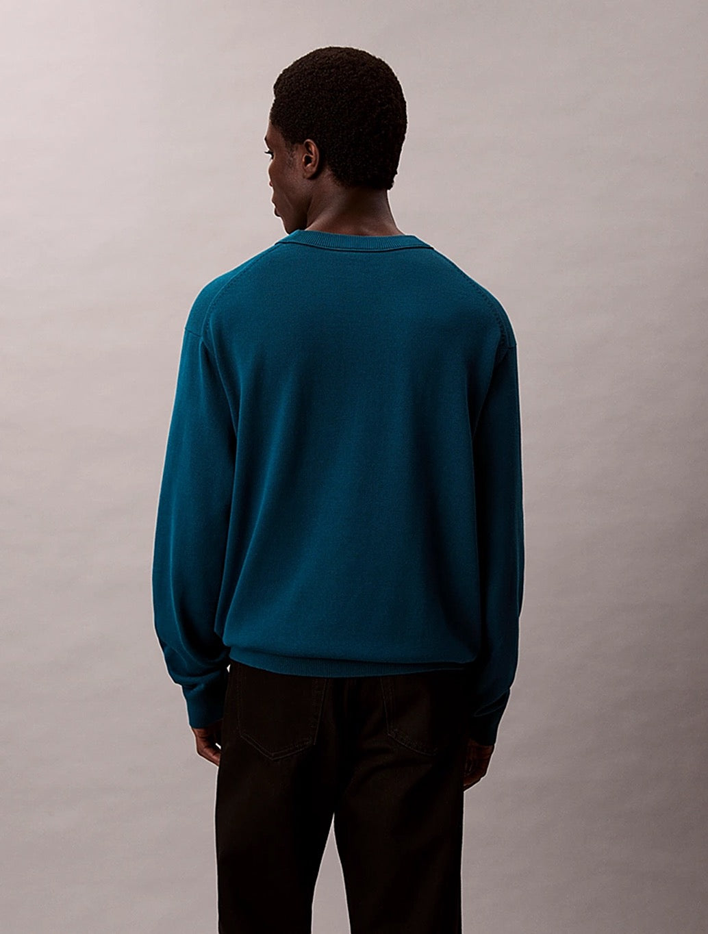 Calvin Klein - Relaxed Cotton Monogram Jumper - Denim Blue