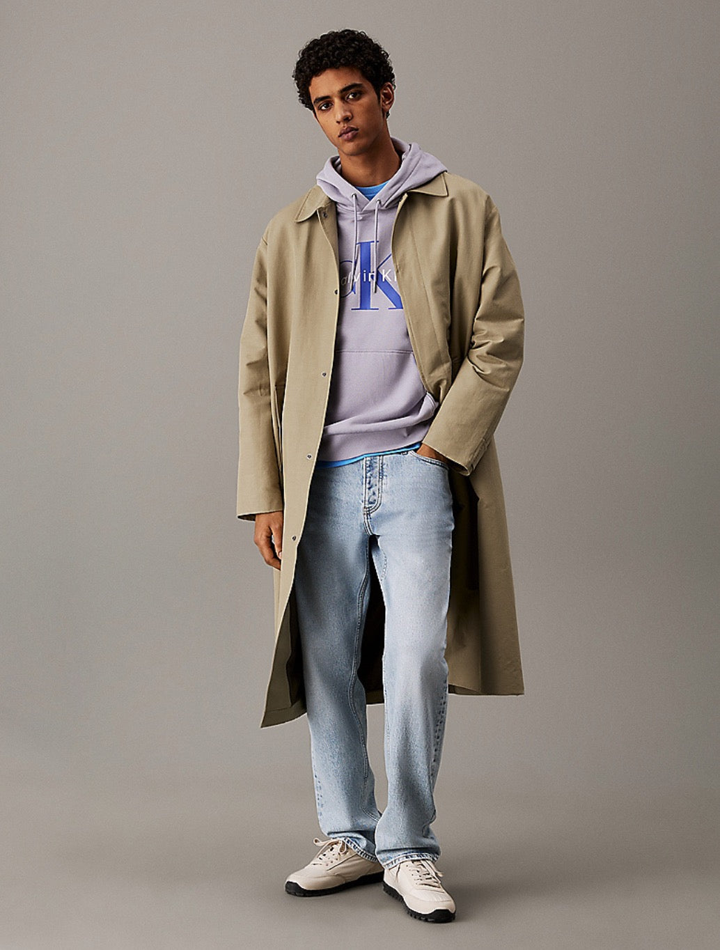 Calvin Klein - Cotton Fleece Monogram Hoodie - Lilac