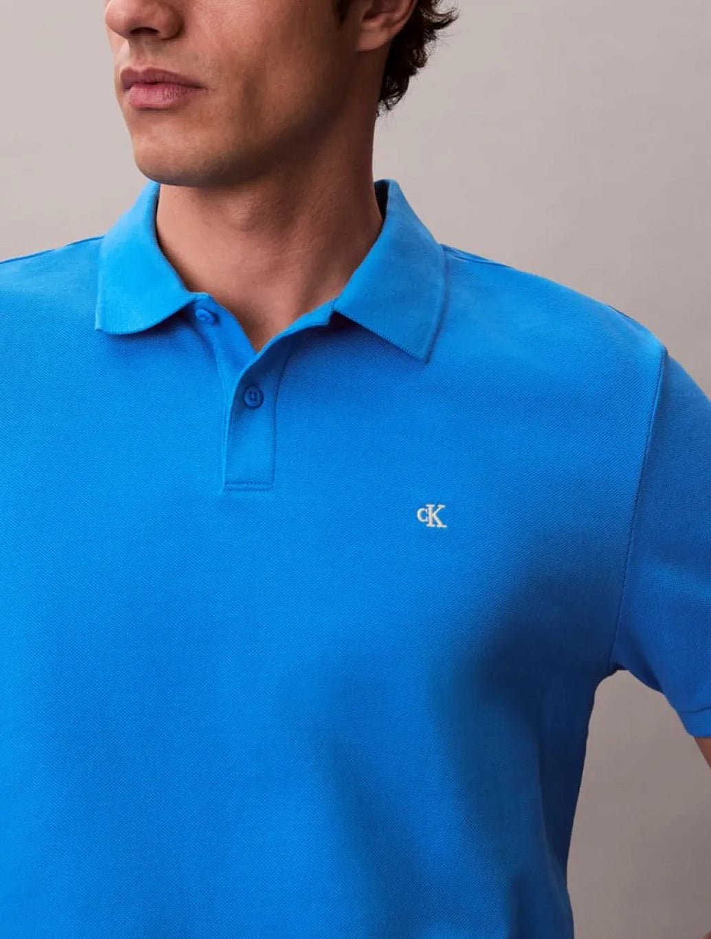 Calvin Klein Cotton Pique Classic Polo Shirt in Blue