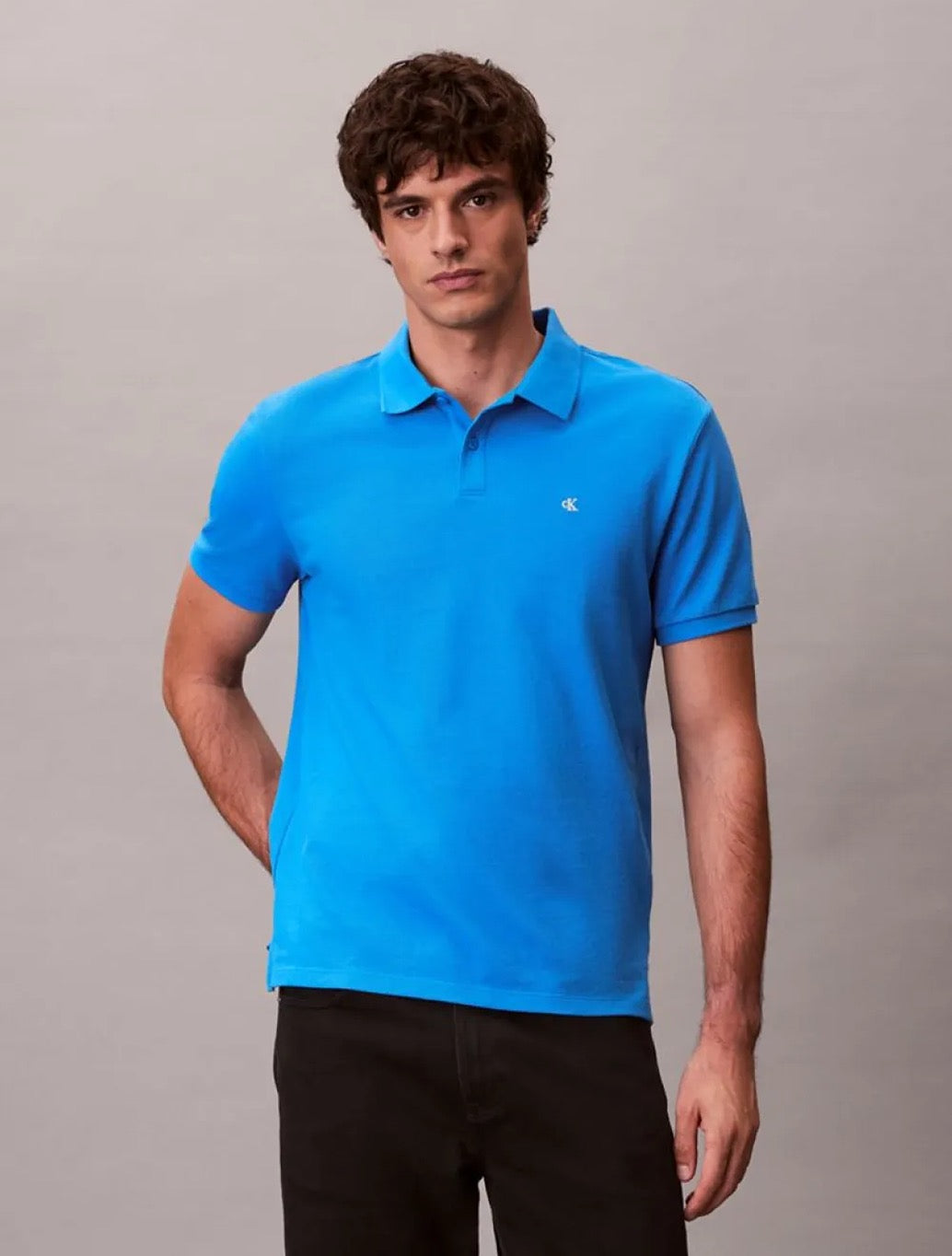Calvin Klein Cotton Pique Classic Polo Shirt in Blue