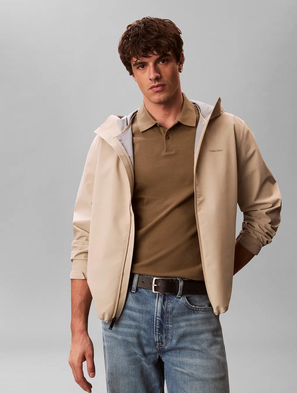 Calvin Klein Cotton Pique Classic Polo Shirt in Brown