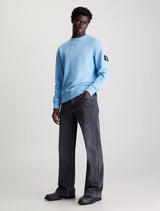 Calvin Klein - Cotton Terry Badge Sweatshirt - Light Blue