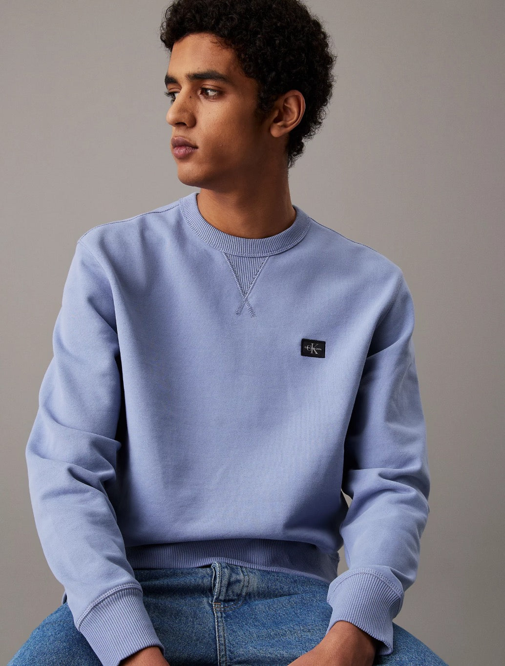 Calvin Klein - Cotton Terry Badge Sweatshirt - Lilac