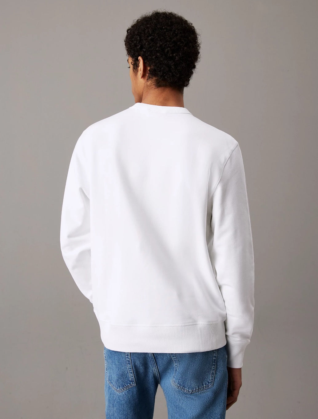 Calvin Klein - Cotton Terry Badge Sweatshirt - White