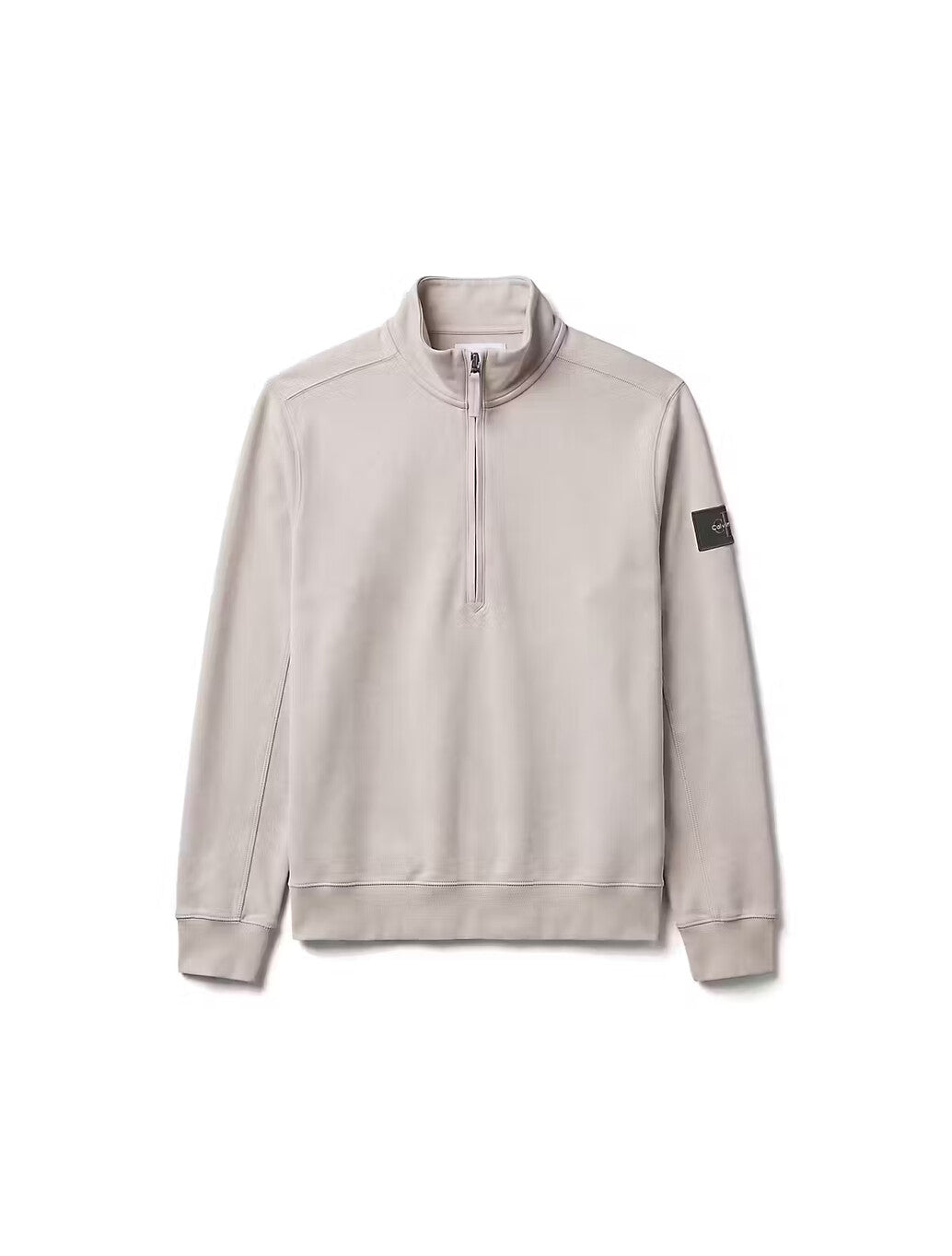 Calvin Klein Utility Badge Quarter Zip Sweatshirt in Moonstruck