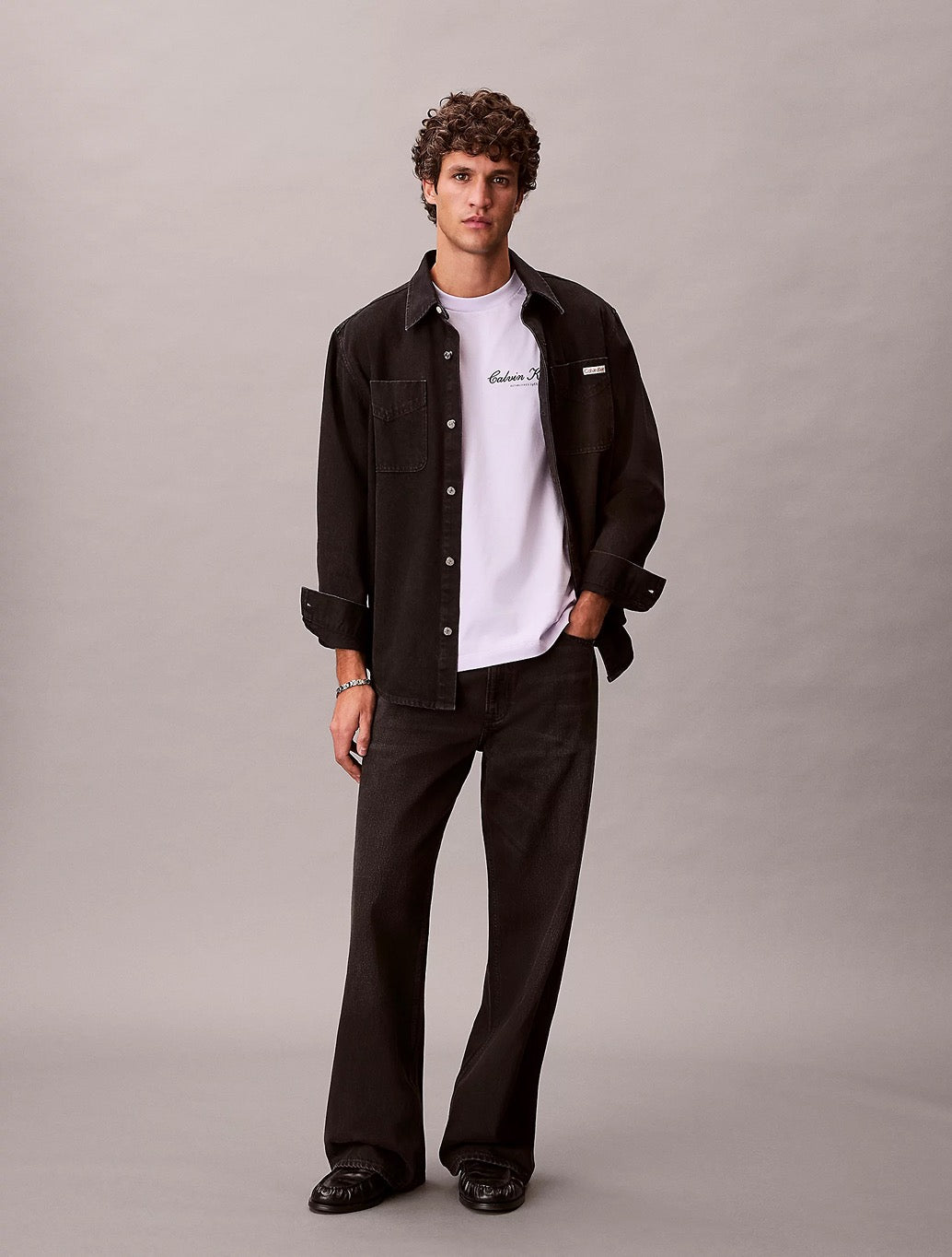 Calvin Klein Embroidered Logo T-Shirt - Lavender