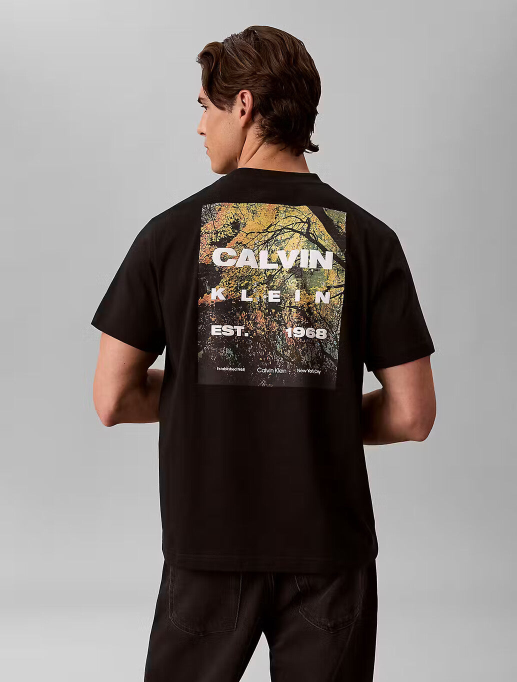 Calvin Klein Forest Back Print T-Shirt in Black