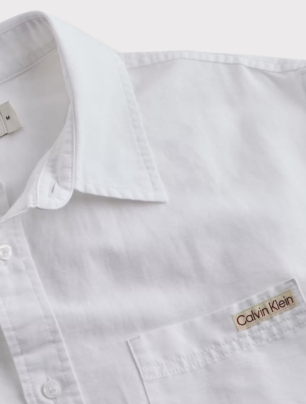 Calvin Klein - Linen Cotton Short Sleeve Shirt - White