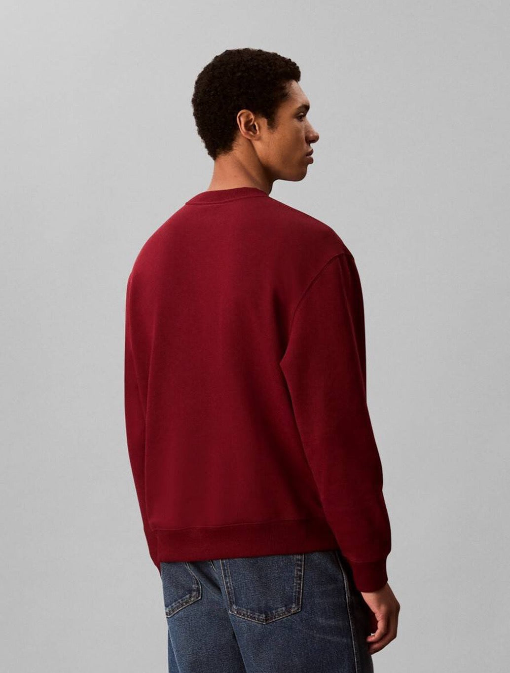 Calvin Klein - Micro Monogram Crew Sweatshirt - Burgundy