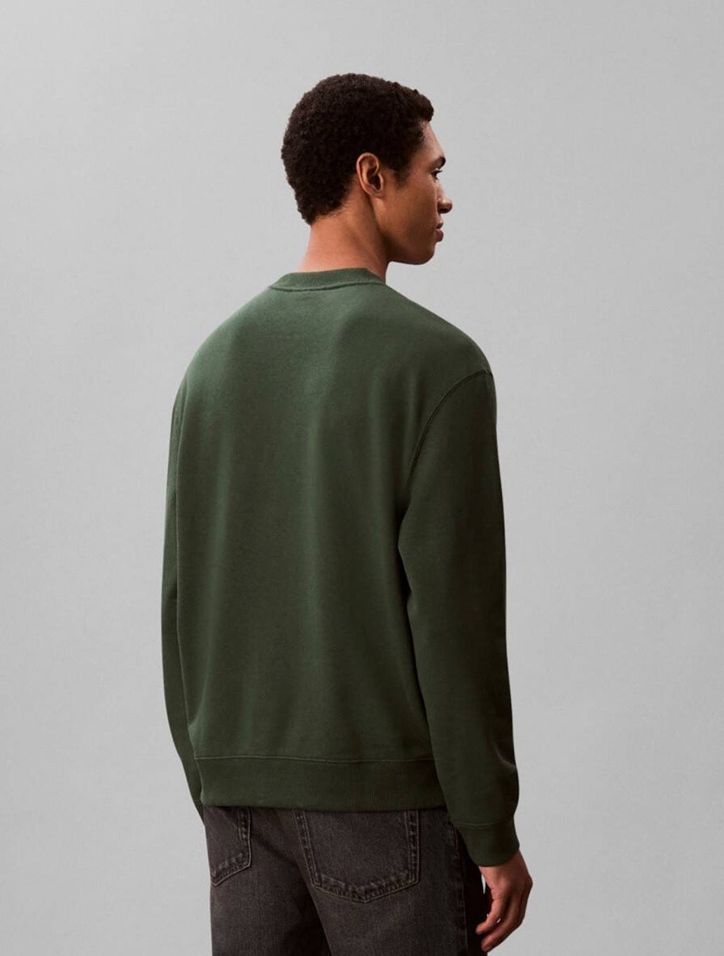 Calvin Klein - Micro Monogram Crew Sweatshirt - Dark Green