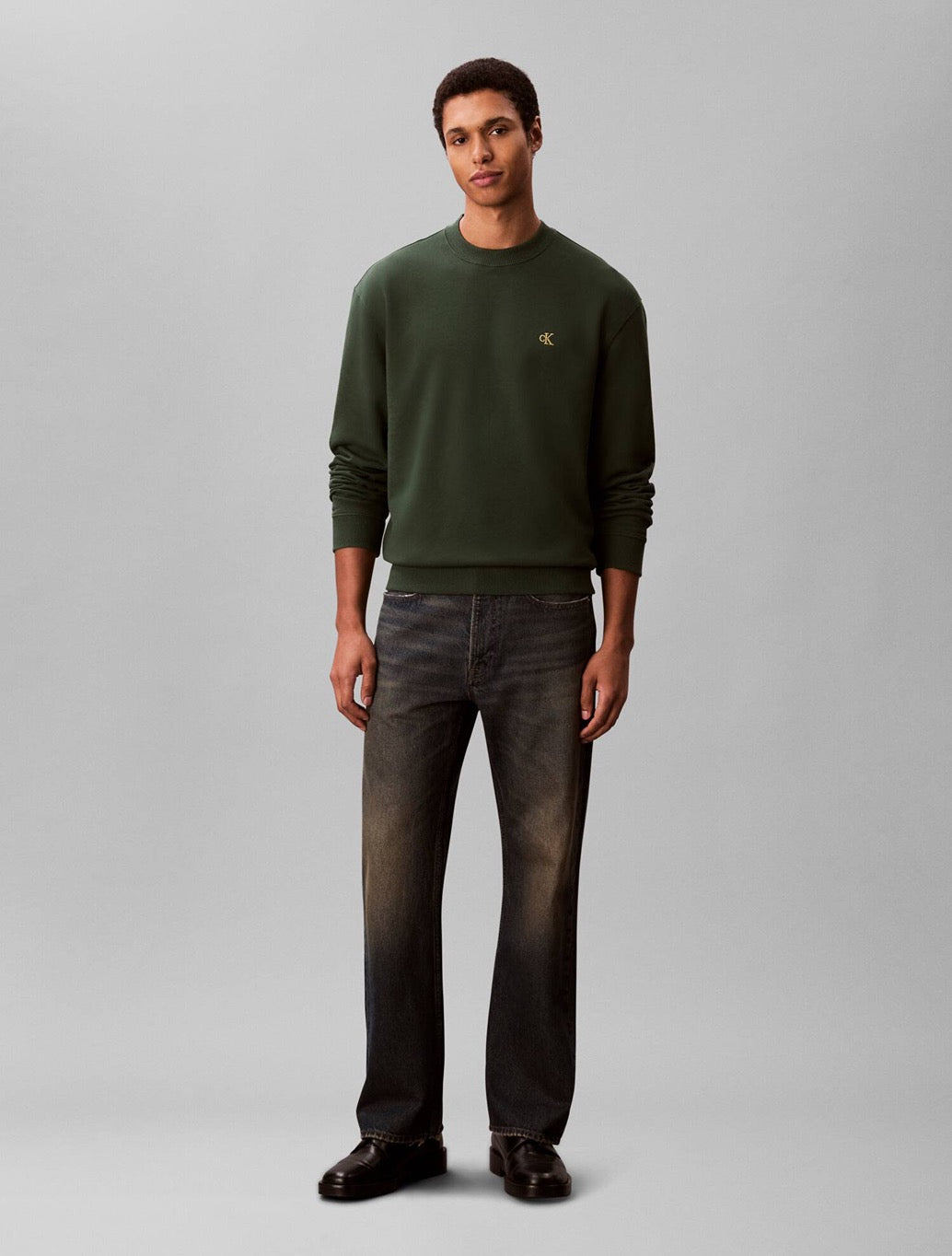 Calvin Klein - Micro Monogram Crew Sweatshirt - Dark Green