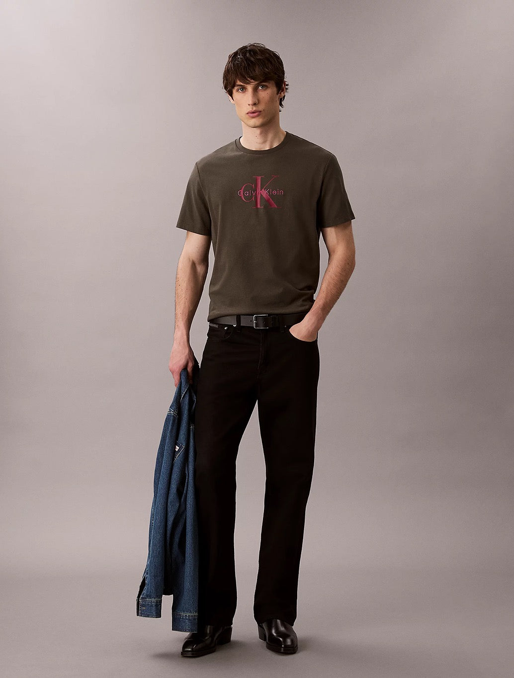 Calvin Klein - Monogram Logo Print T-Shirt - Brown