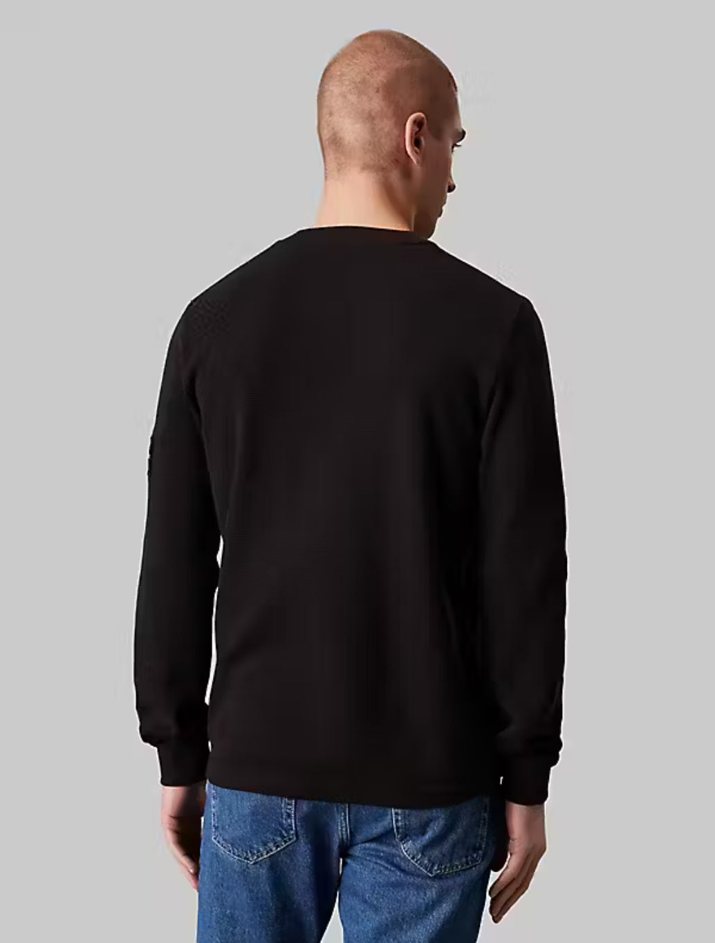 Calvin Klein - Slim Long Sleeve Waffle T-Shirt - Black