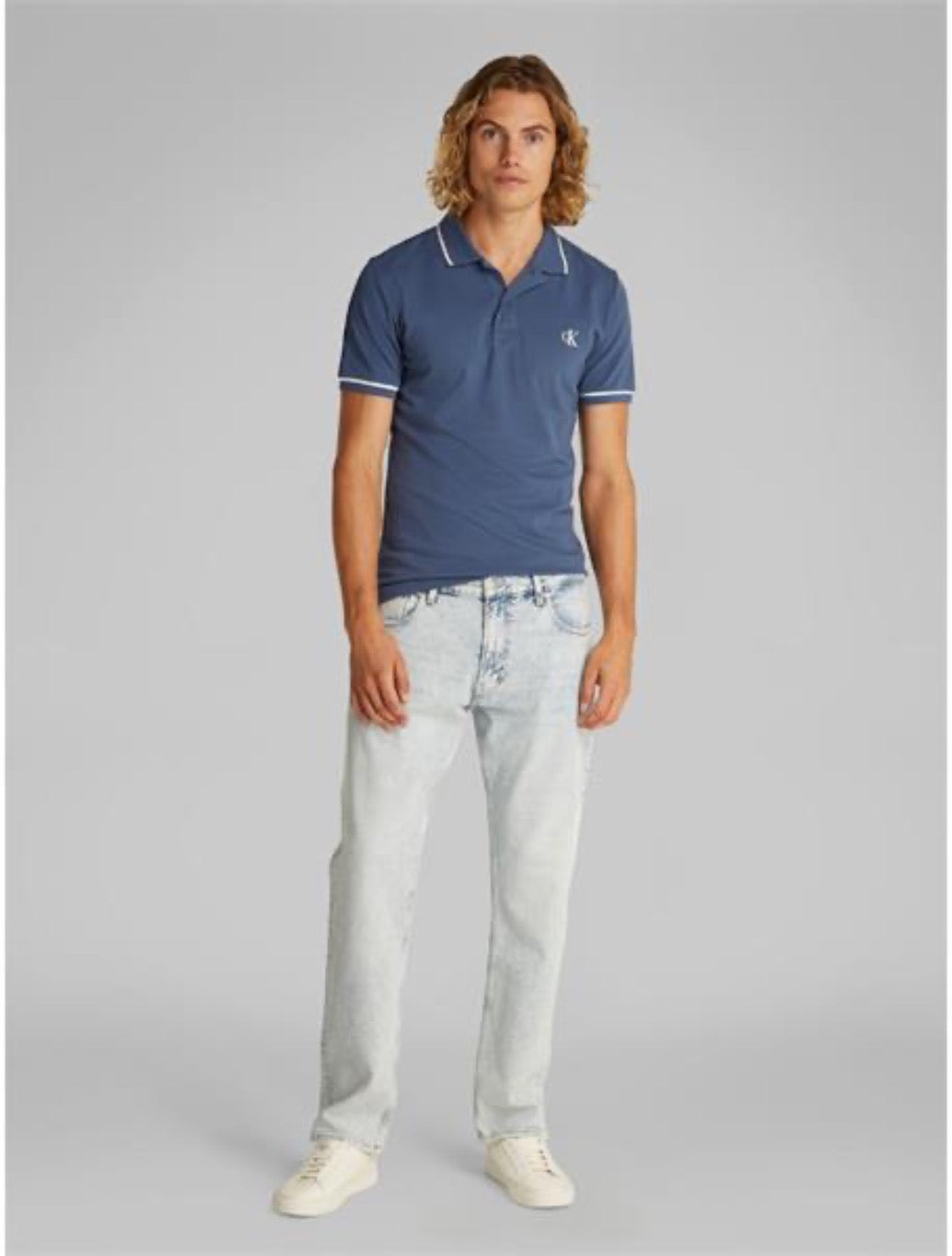 Calvin Klein - Tipping Slim Polo Shirt - Storm Blue