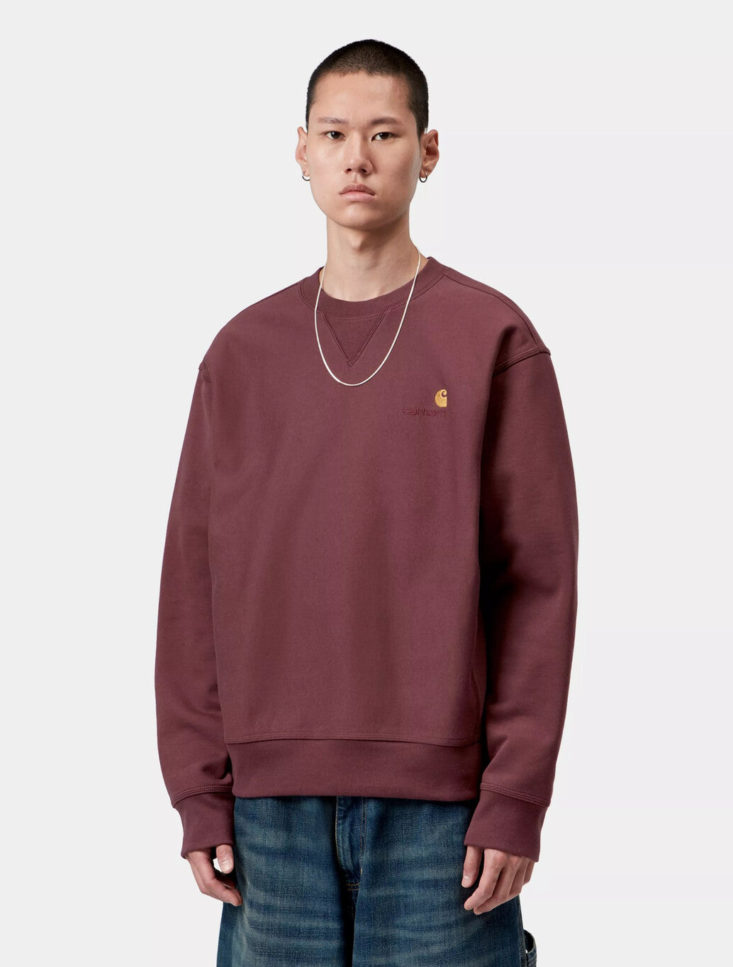 Carhartt WIP American Script Sweatshirt in Burgundy
