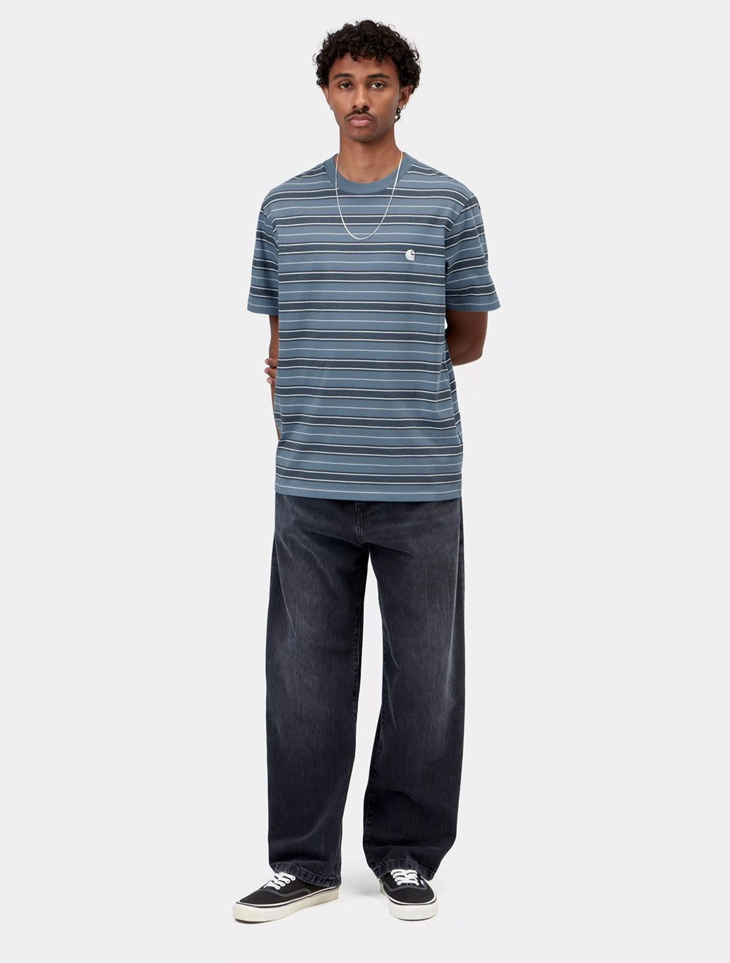 Carhartt WIP S/S Bronson T-Shirt in Blue Stripe