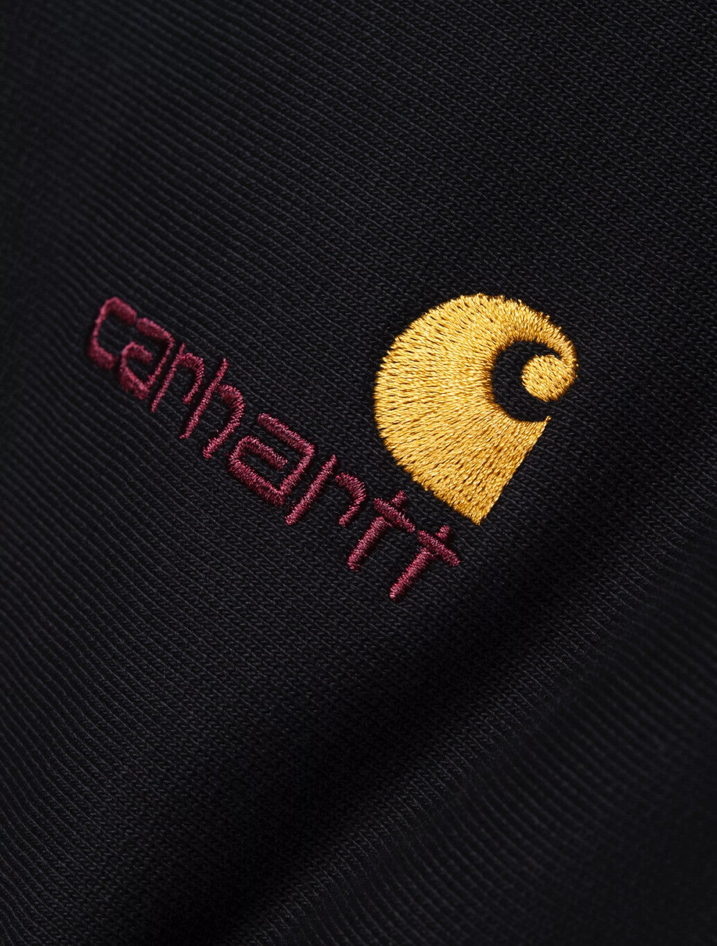 Carhartt WIP Half Zip American Script Sweatshirt in Black