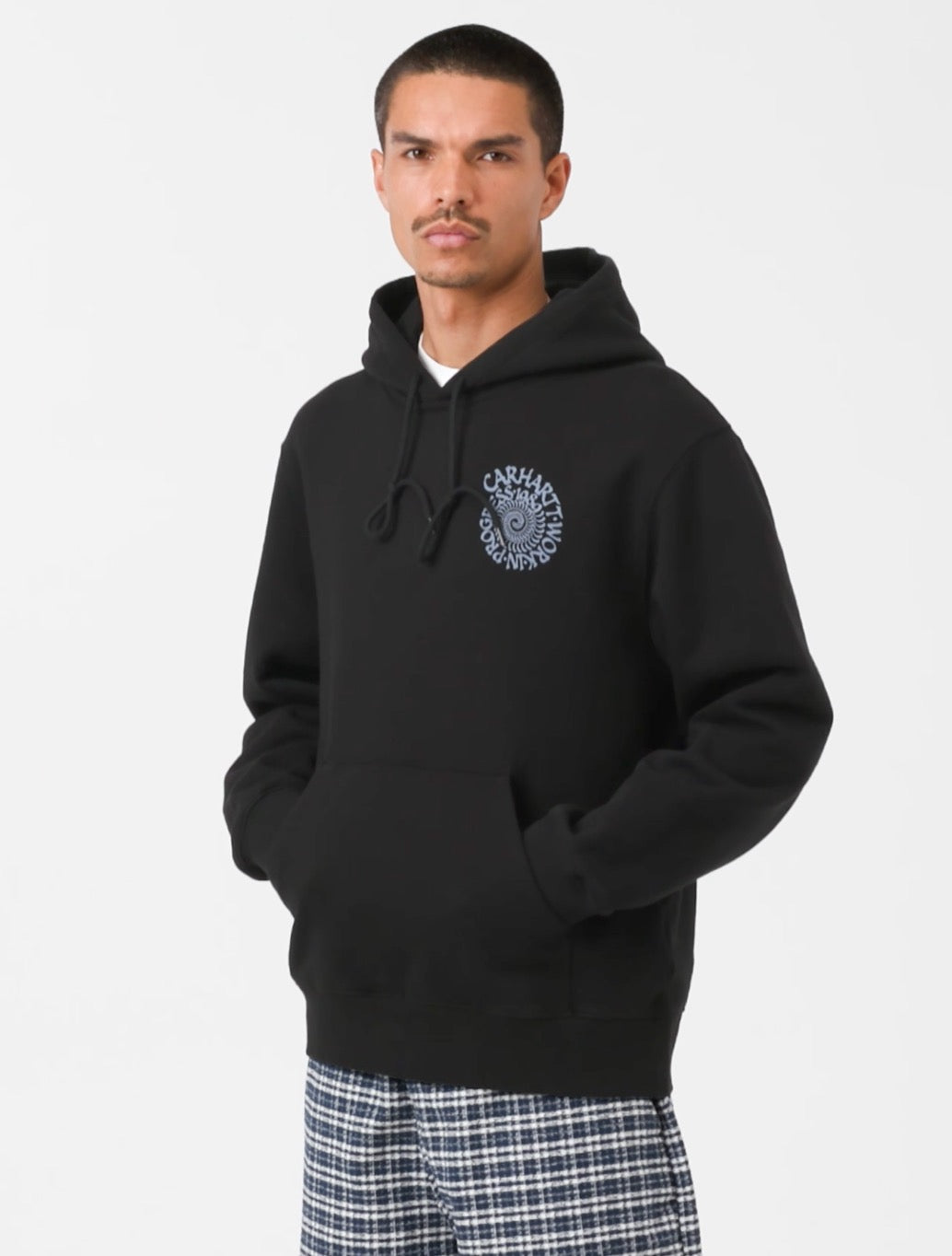 Carhartt WIP Hooded Spiral Sweatshirt in Black