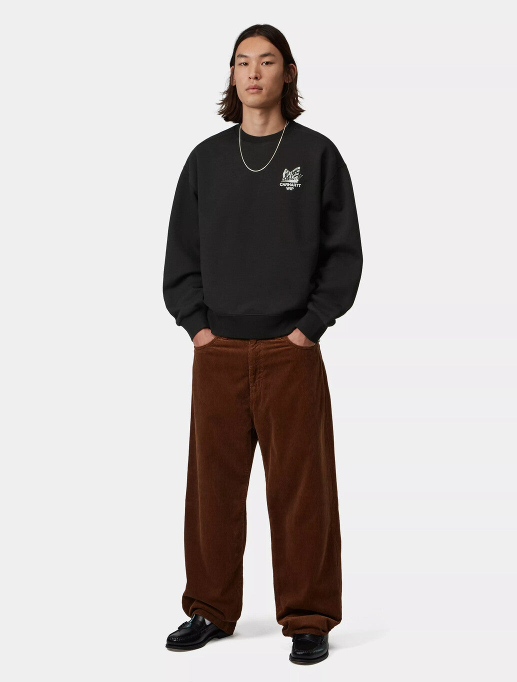 Carhartt WIP Hourglass Sweatshirt in Black Stone Washed