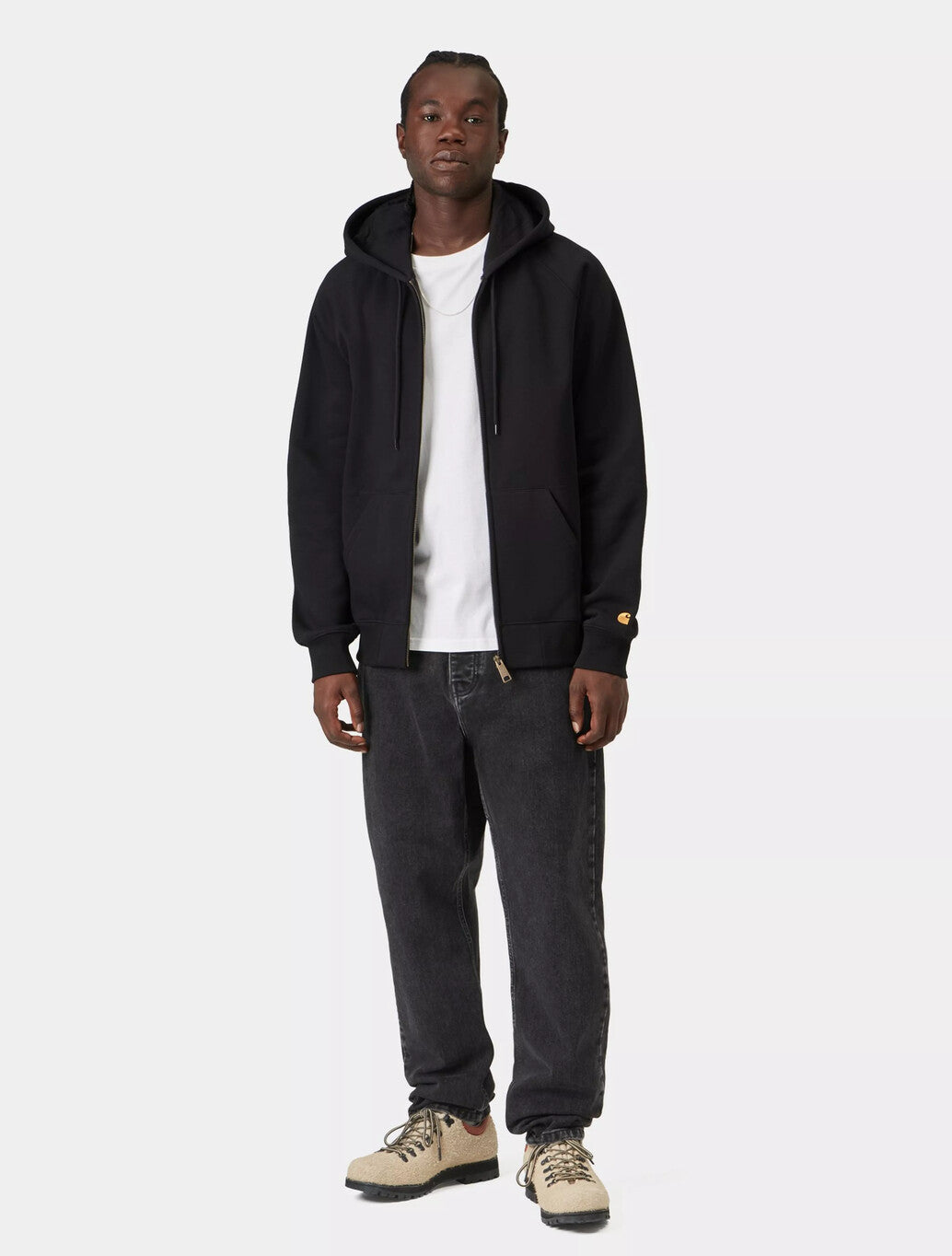 Carhartt WIP Newel Denim Pants in Black, Stone Washed