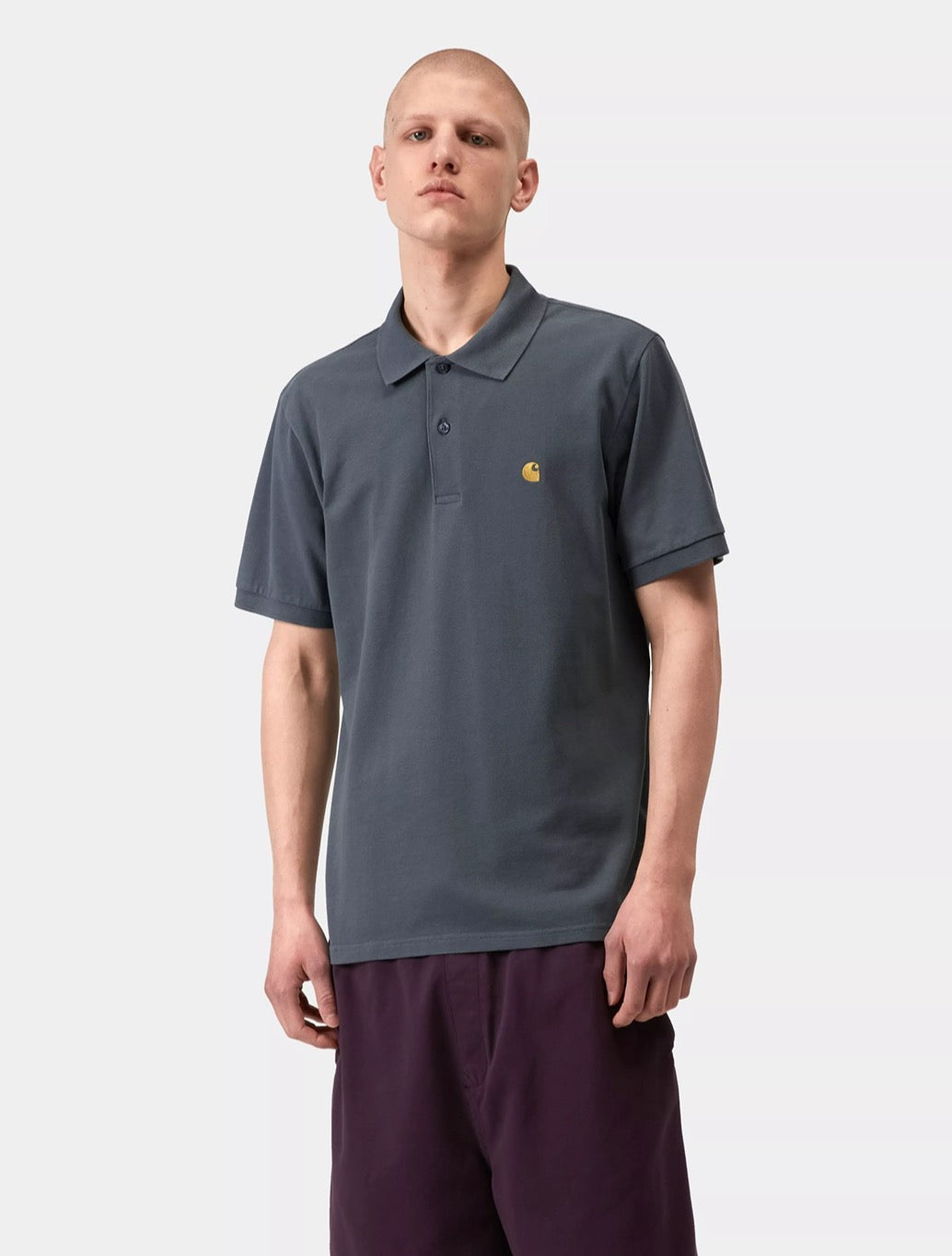 Carhartt WIP - S/S Chase Pique Polo - Petrol Blue