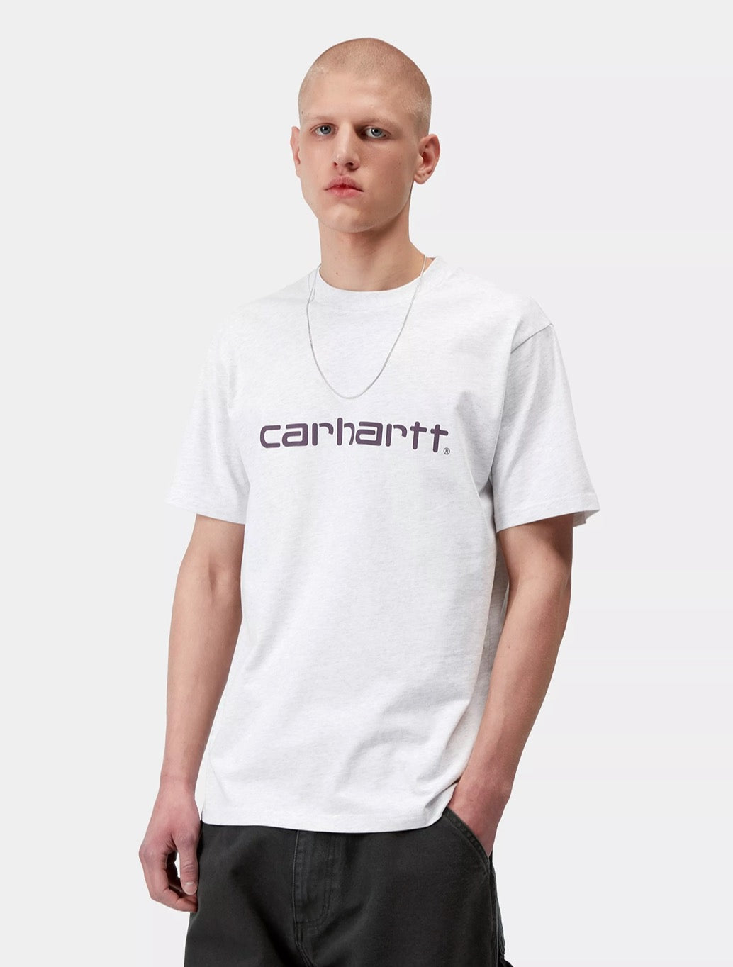 Carhartt WIP S/S Script T-Shirt - Light Grey