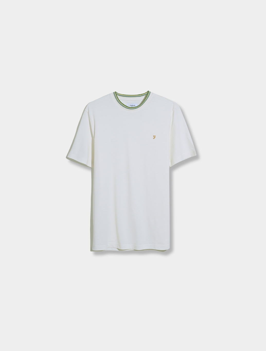 Farah - Alvin Regular Fit Tipped T-Shirt - Ecru