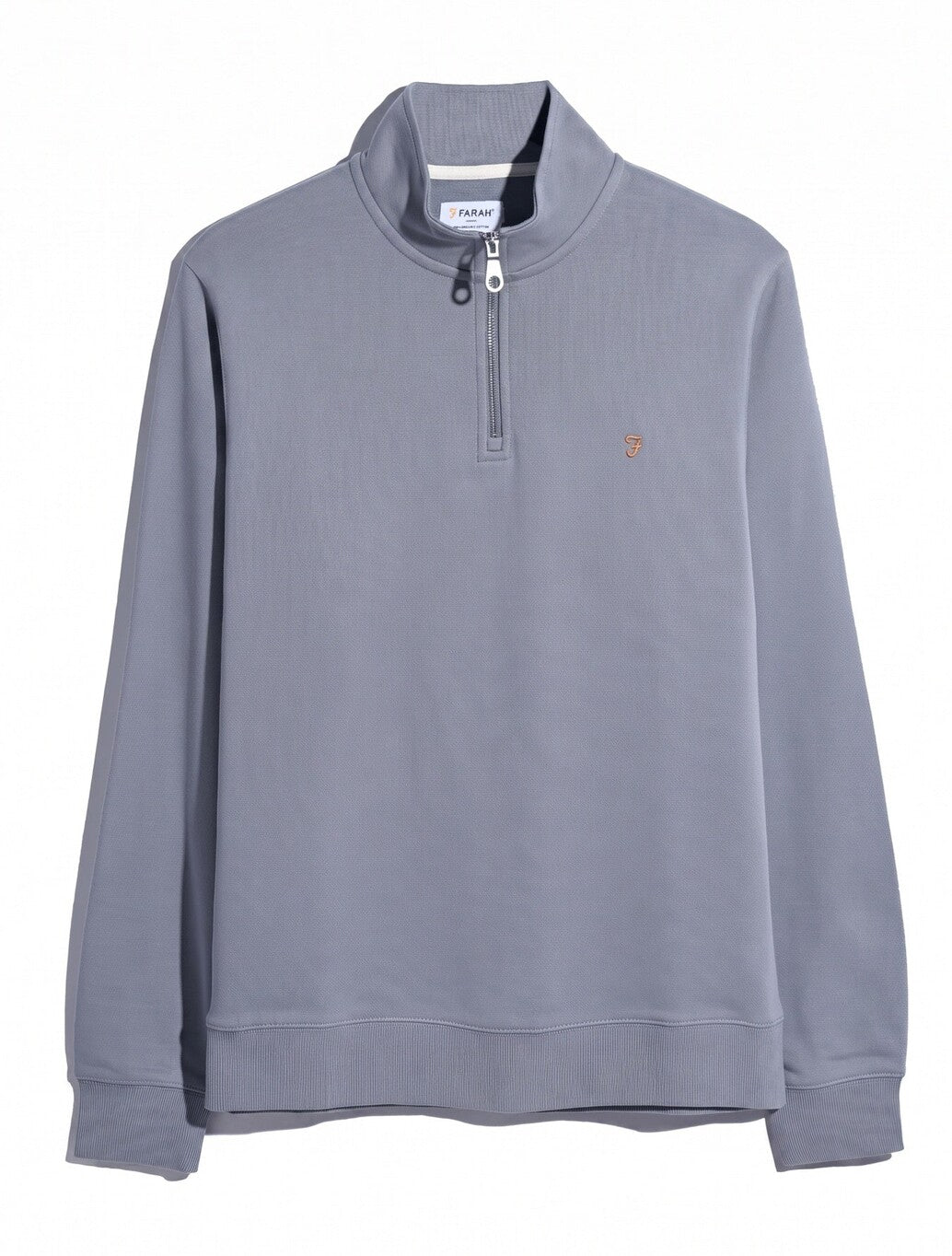 Farah Arnold Quarter Zip Sweatshirt in Pale Blue