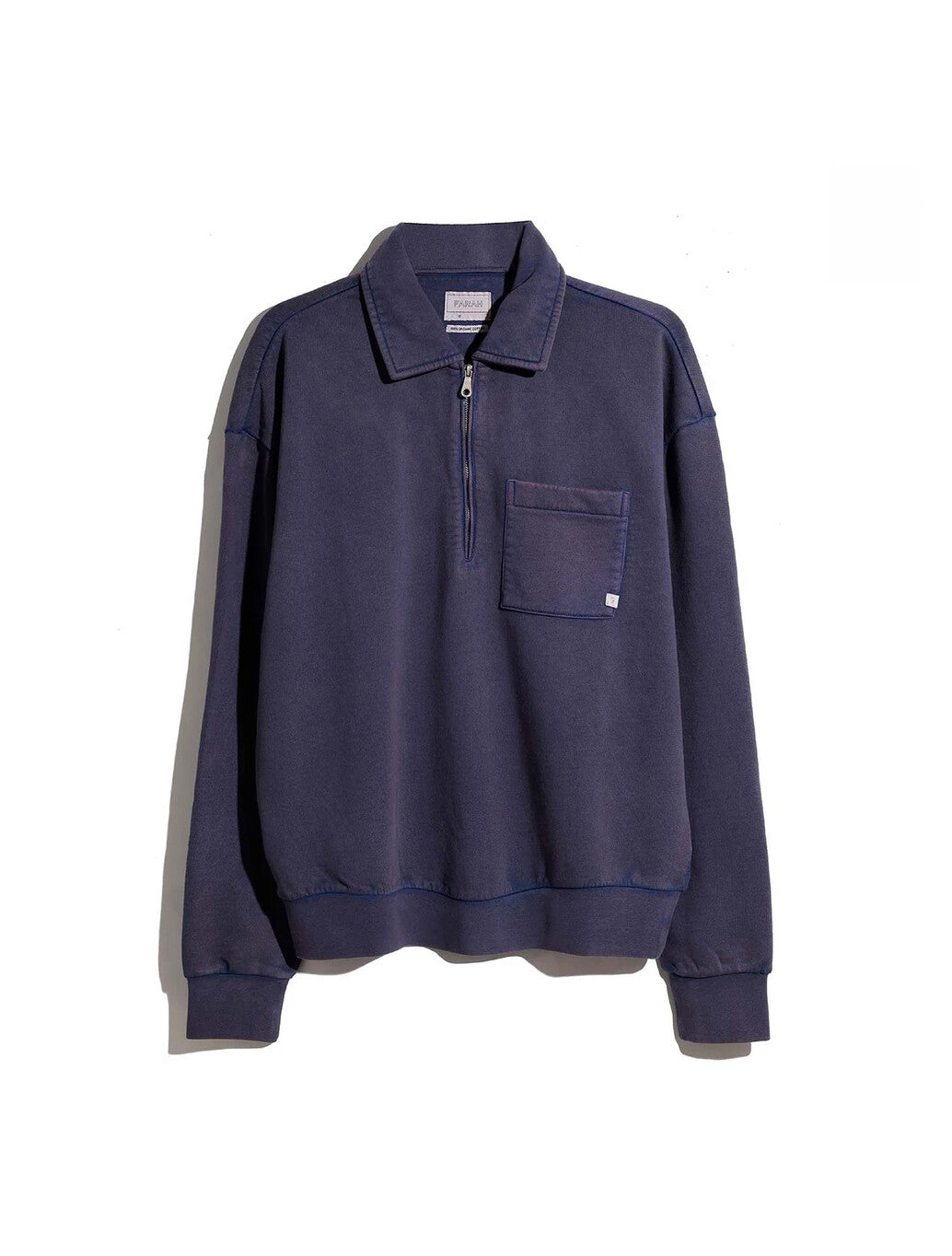 Farah Bellvue Quarter Zip Sweatshirt in Pacific Blue