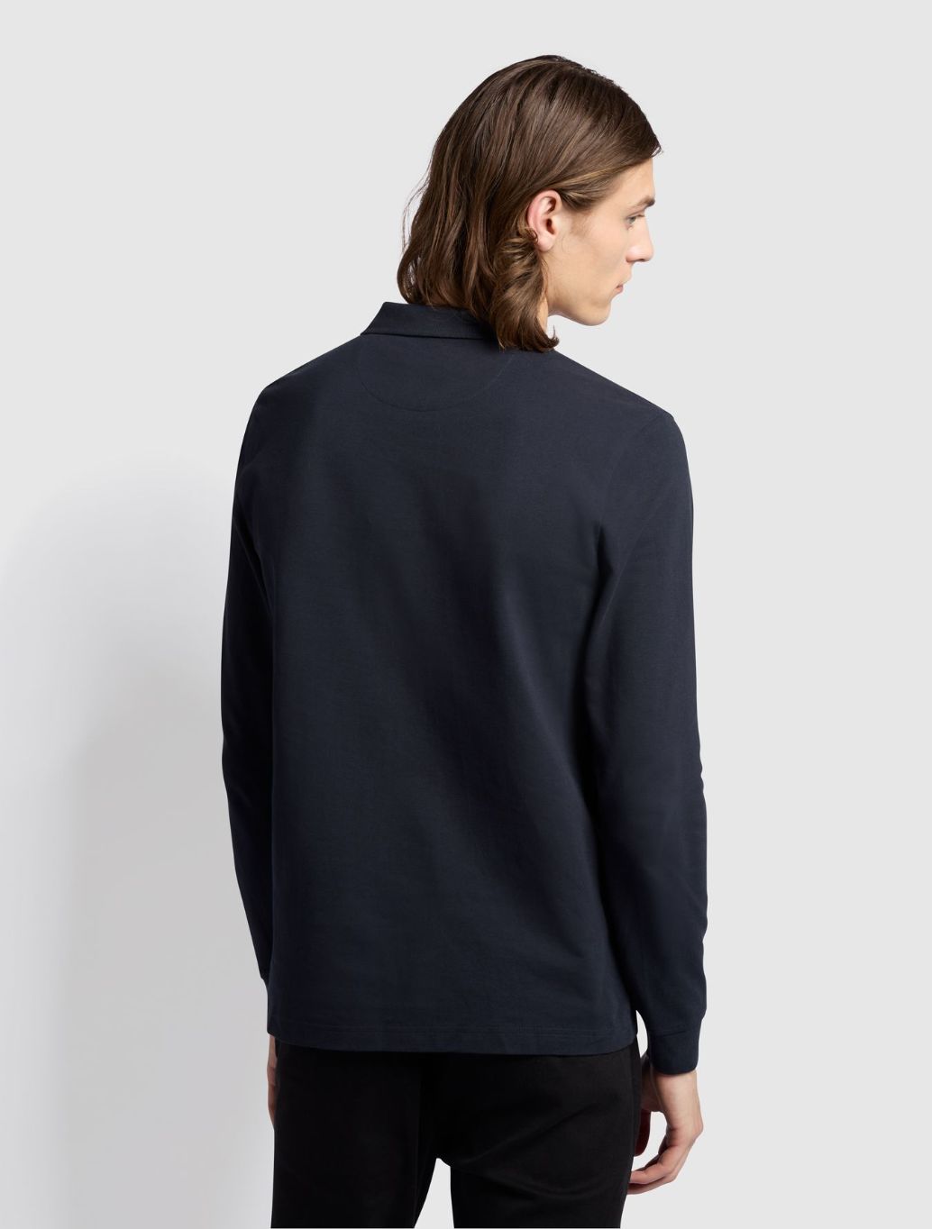 Farah - Blanes Long Sleeve Polo Shirt - Navy