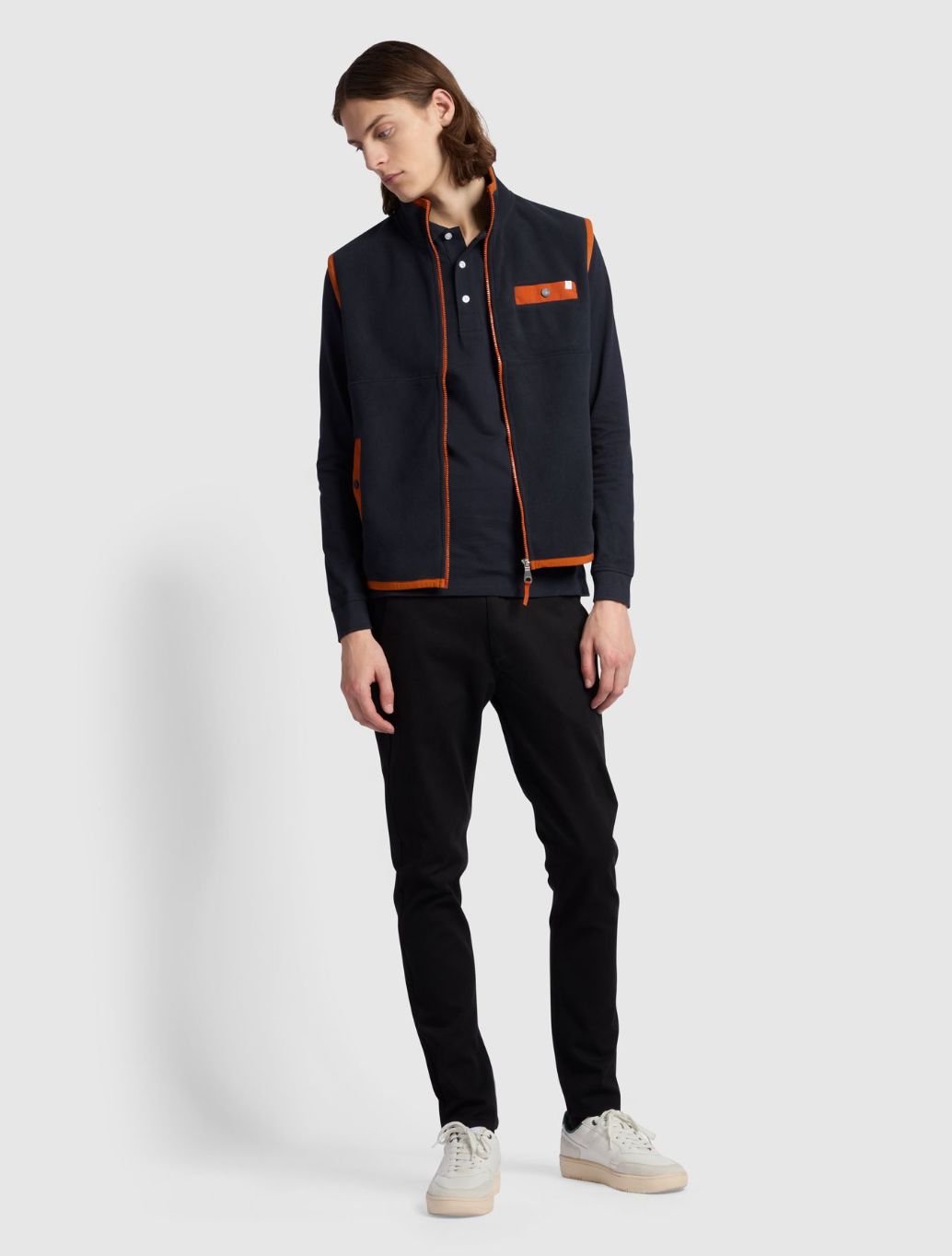 Farah - Blanes Long Sleeve Polo Shirt - Navy