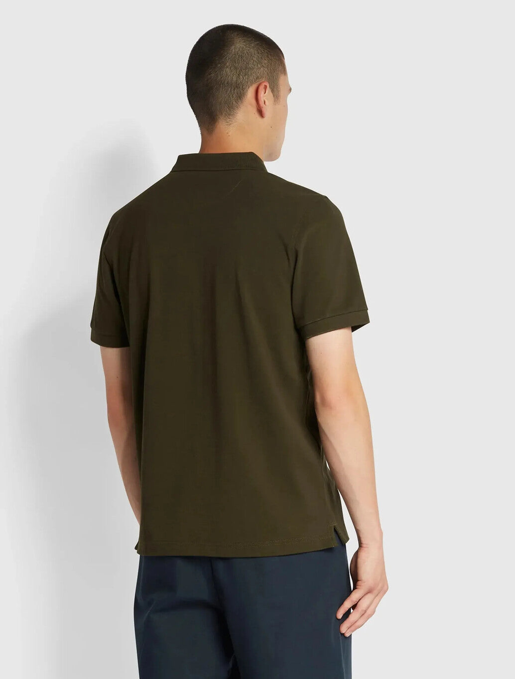 Farah Blanes Slim Fit Organic Cotton Polo Shirt in Evergreen