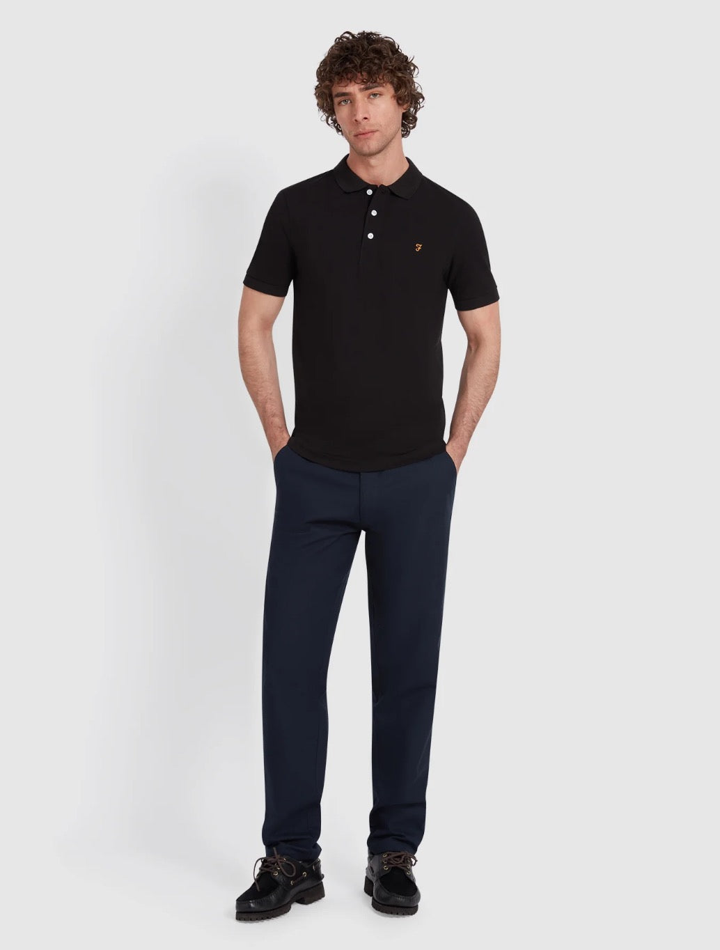Farah - Blanes Slim Fit Organic Cotton Polo Shirt - Black