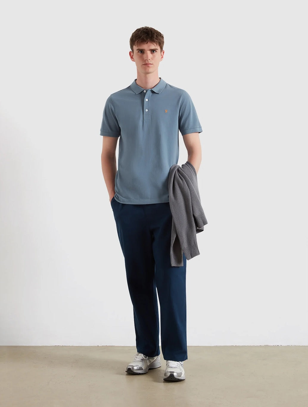 Farah - Blanes Slim Fit Organic Cotton Polo Shirt - Blue