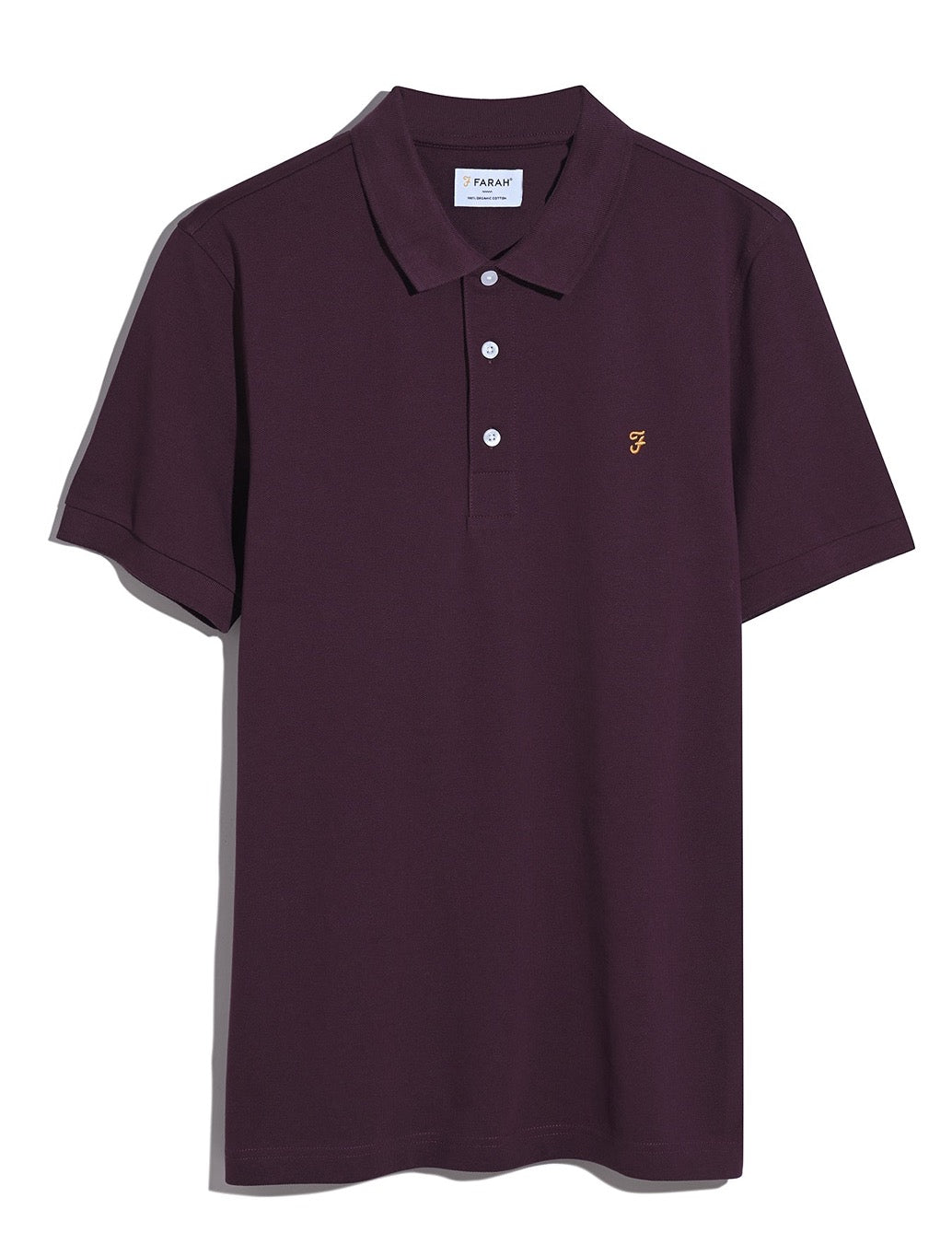 Farah - Blanes Slim Fit Organic Cotton Polo Shirt - Burgundy