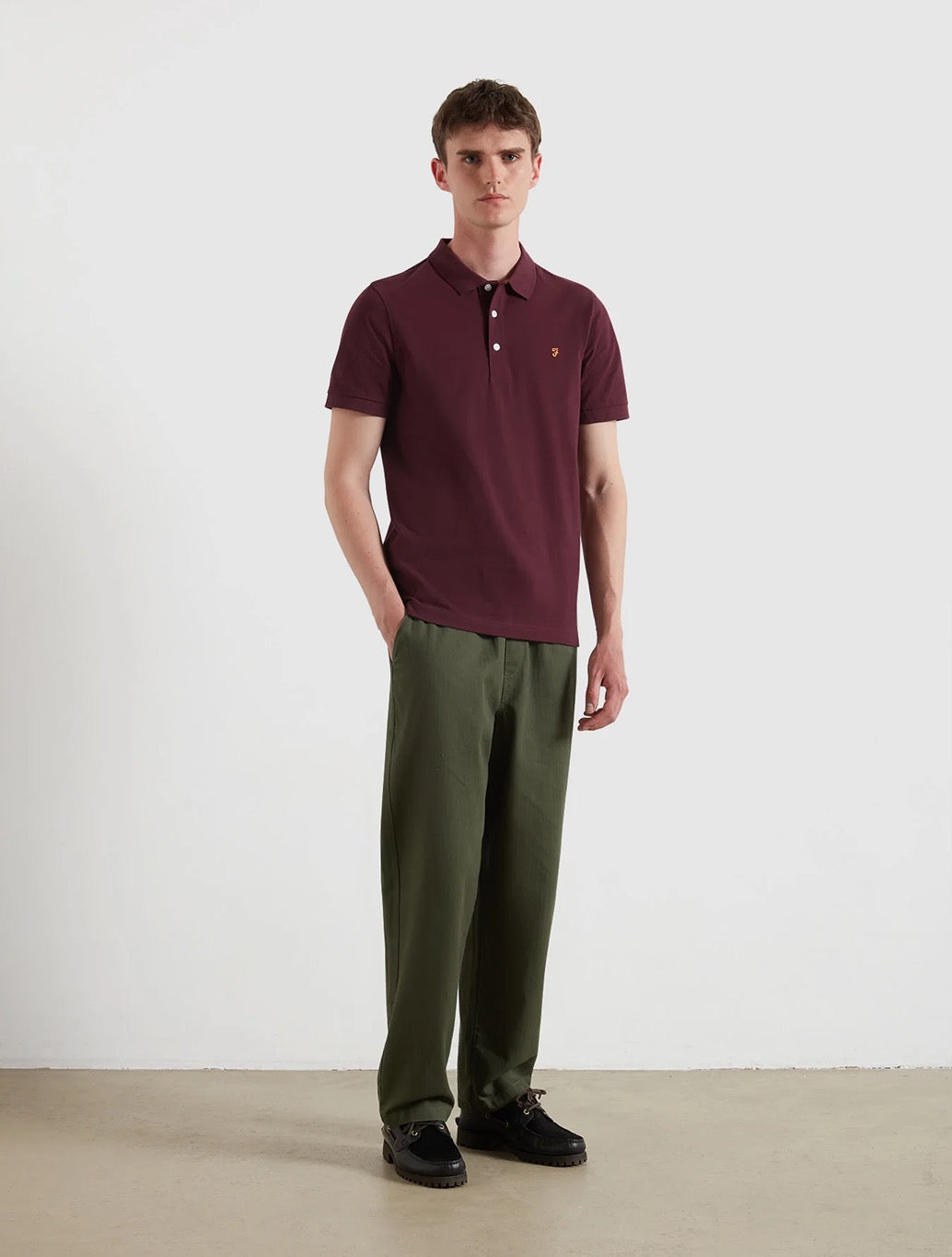 Farah - Blanes Slim Fit Organic Cotton Polo Shirt - Burgundy