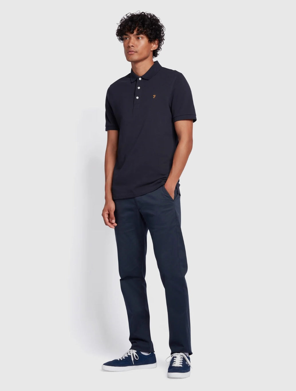 Farah - Blanes Slim Fit Organic Cotton Polo Shirt - Navy