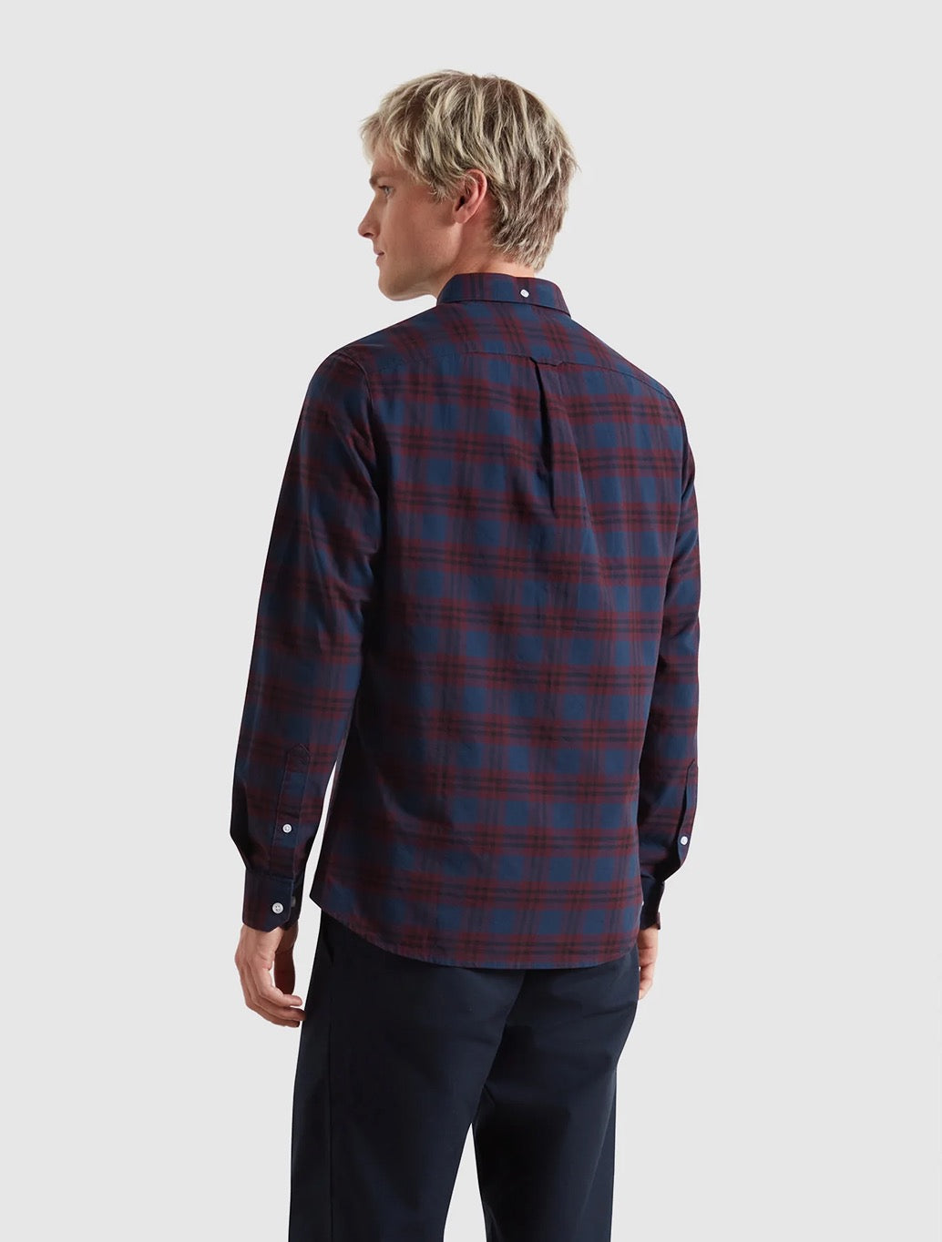 Farah - Brewer Slim Fit Check Organic Cotton Oxford Shirt - Burgundy Check