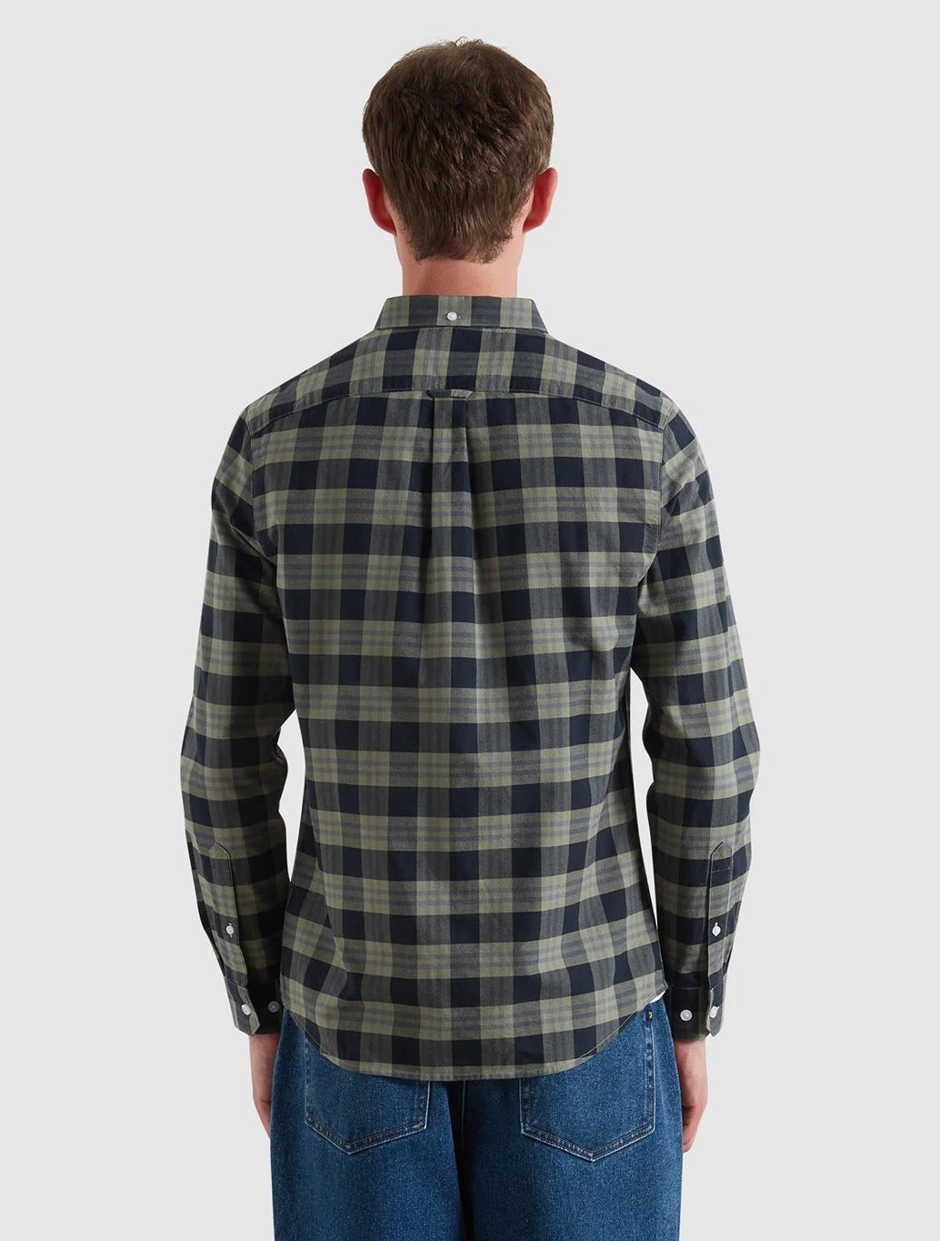 Farah - Brewer Slim Fit Check Organic Cotton Oxford Shirt - Green Check