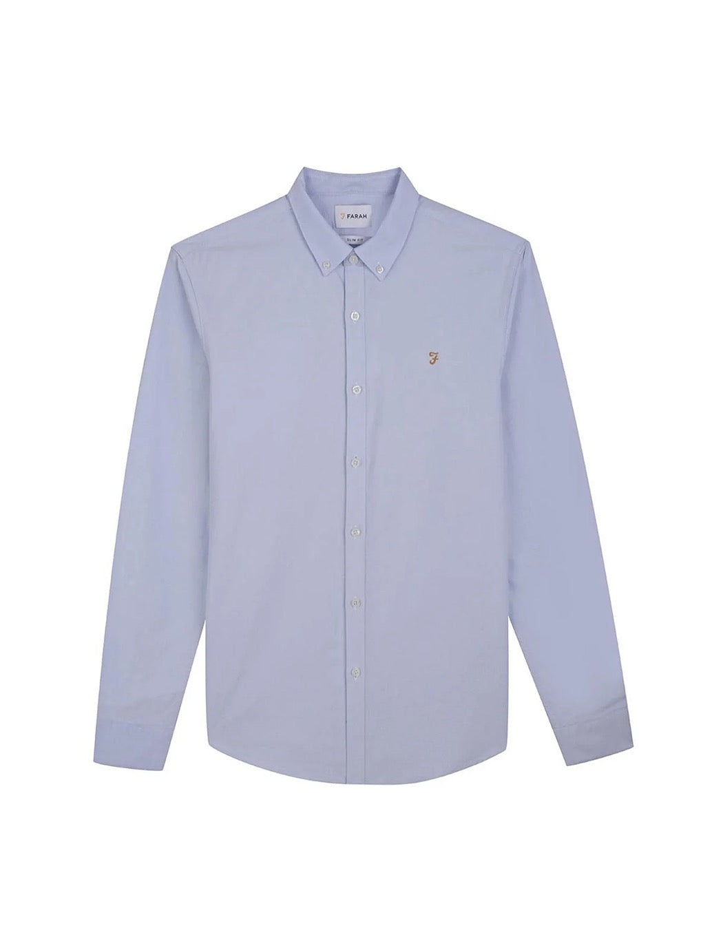 Farah Brewer Slim Fit Organic Cotton Oxford Shirt in Light Blue