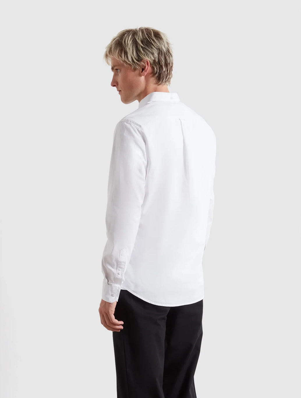 Farah Brewer Slim Fit Organic Cotton Oxford Shirt in White