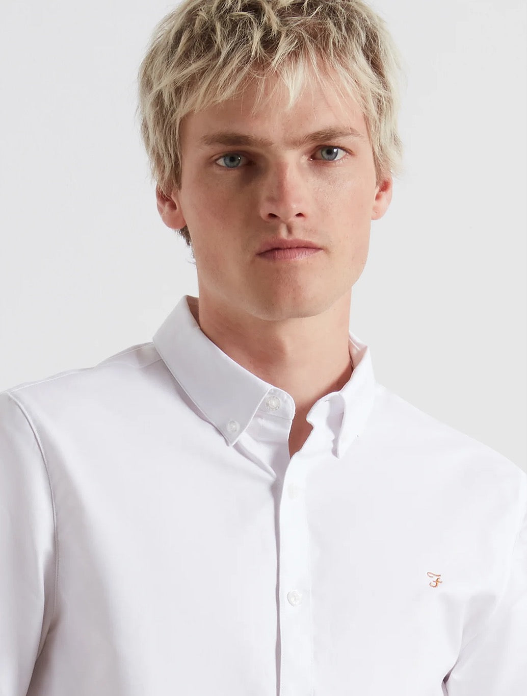 Farah - Brewer Short Sleeve Oxford Shirt - White