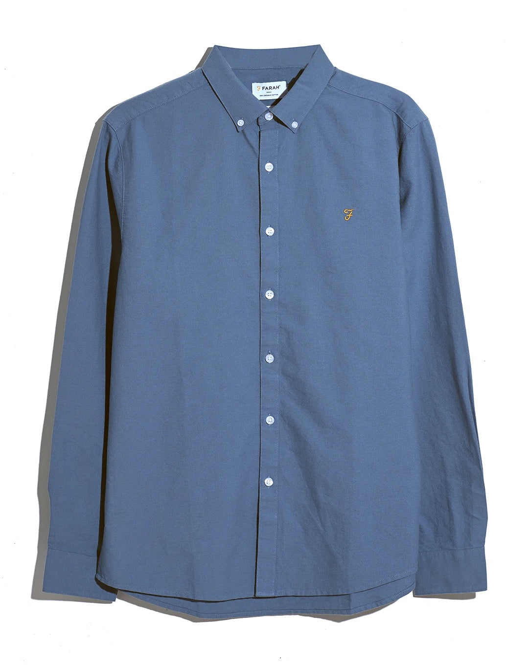 Farah - Brewer Slim Fit Organic Cotton Oxford Shirt - Blue