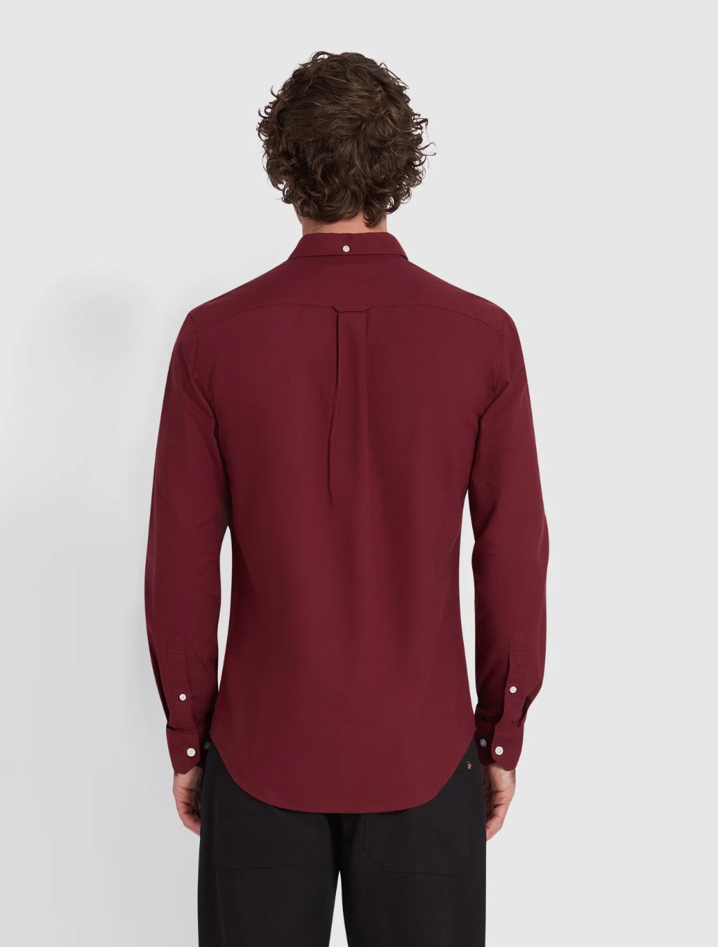 Farah - Brewer Slim Fit Organic Cotton Oxford Shirt - Burgundy