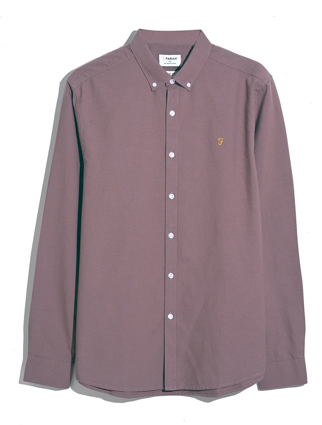 Farah - Brewer Slim Fit Organic Cotton Oxford Shirt - Dusty Pink