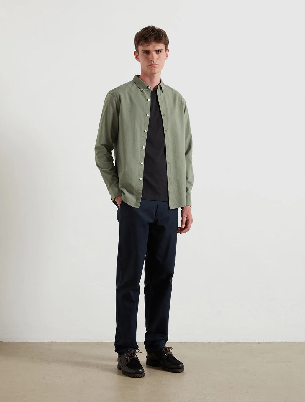 Farah - Brewer Slim Fit Organic Cotton Oxford Shirt - Light Green